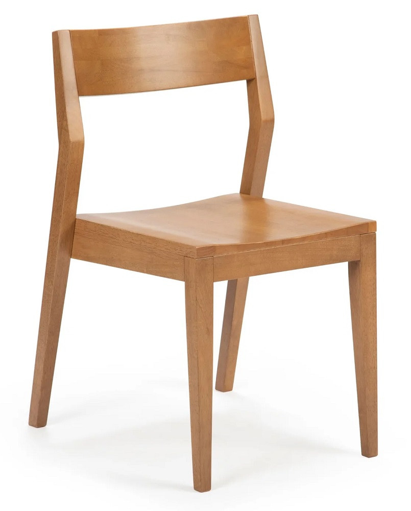 Ewald Pecan Dining Chairs Angled View