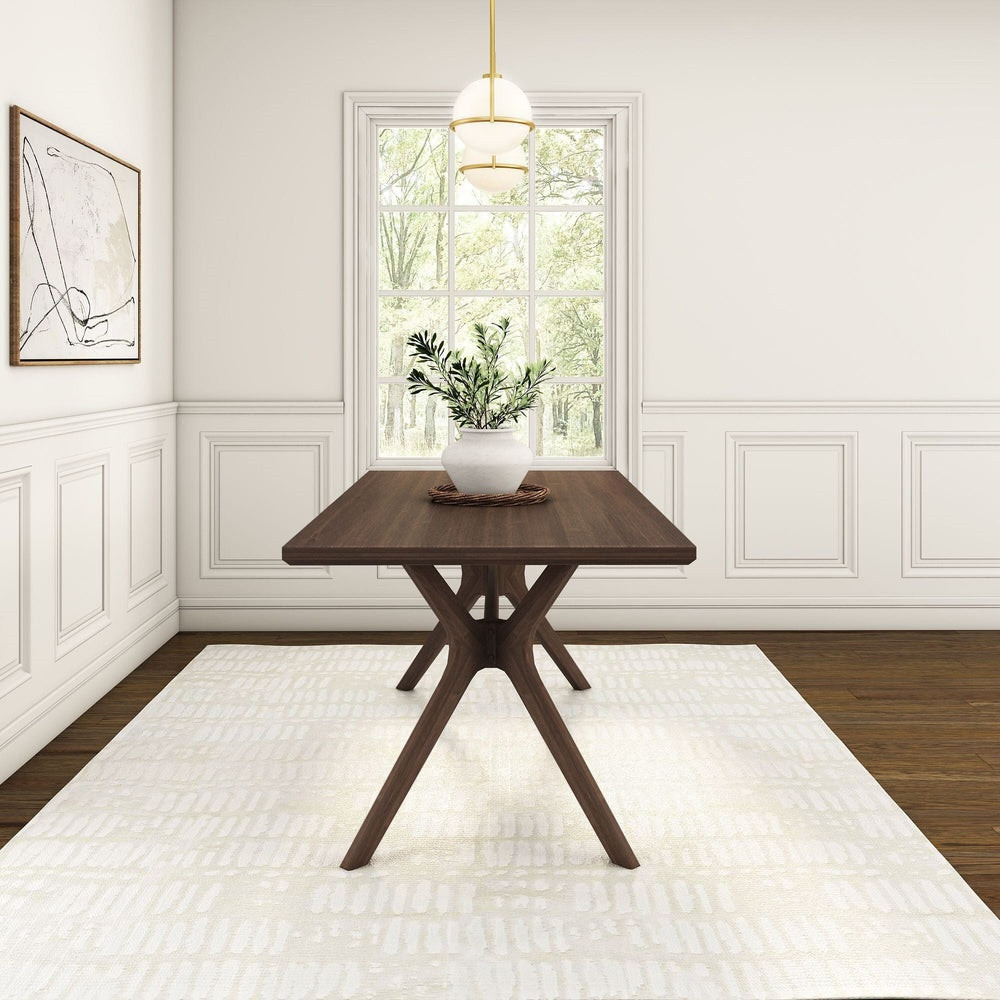Ducati Walnut Modern Dining Table End View Room