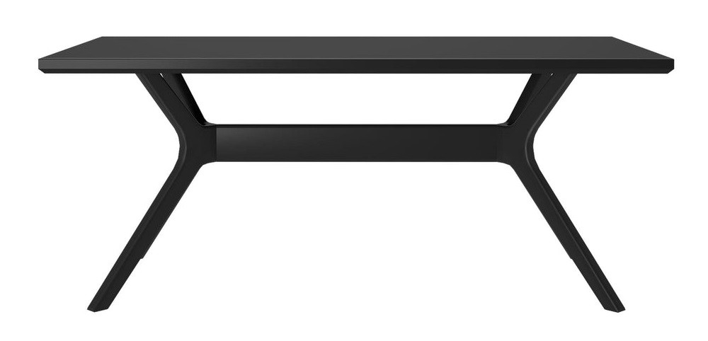 Ducati Black Modern Dining Table Front View