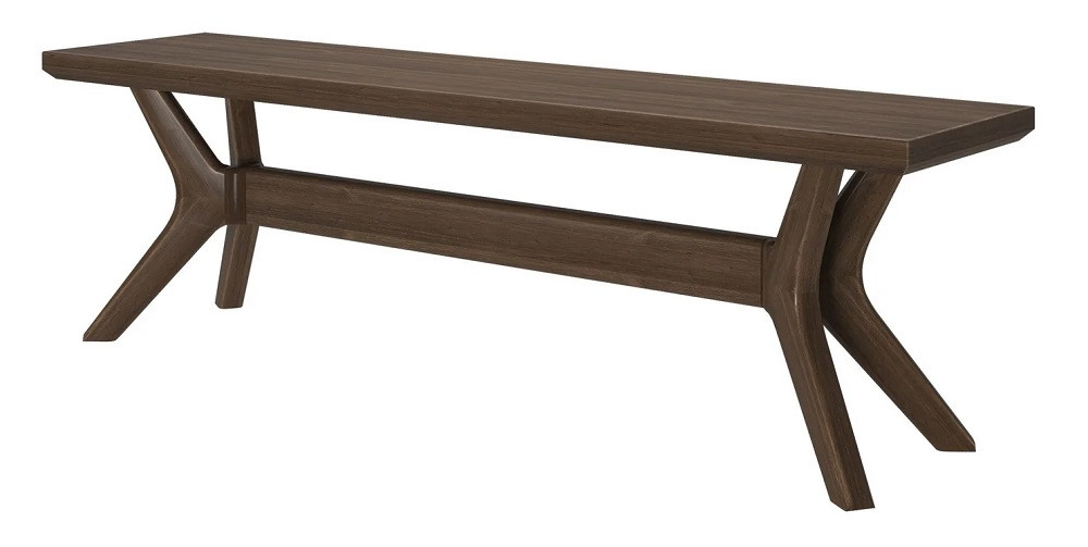 Ducati Walnut Modern Dining Bench Angled View