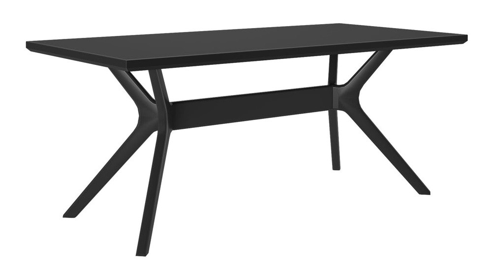 Ducati Black Modern Dining Table Angled View