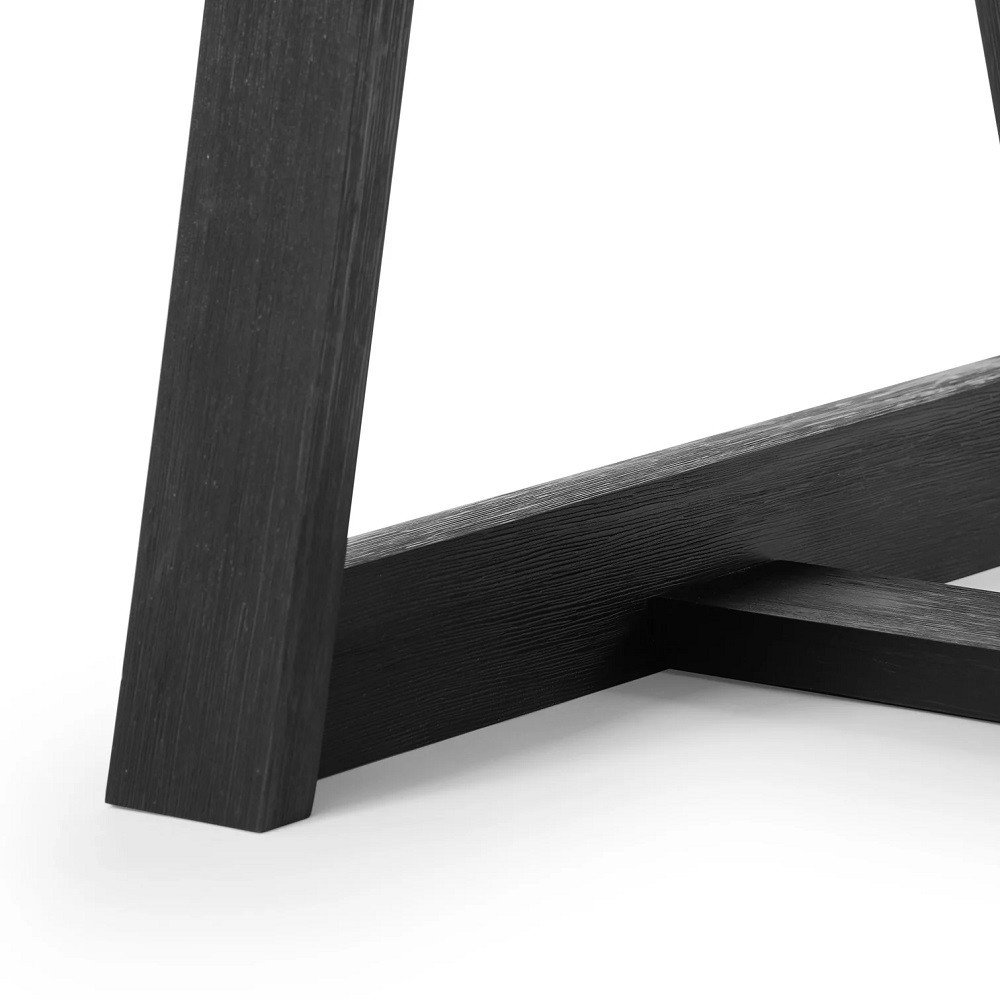 Riley Wirebrush Black Farmhouse Kitchen Table Leg Base Detail