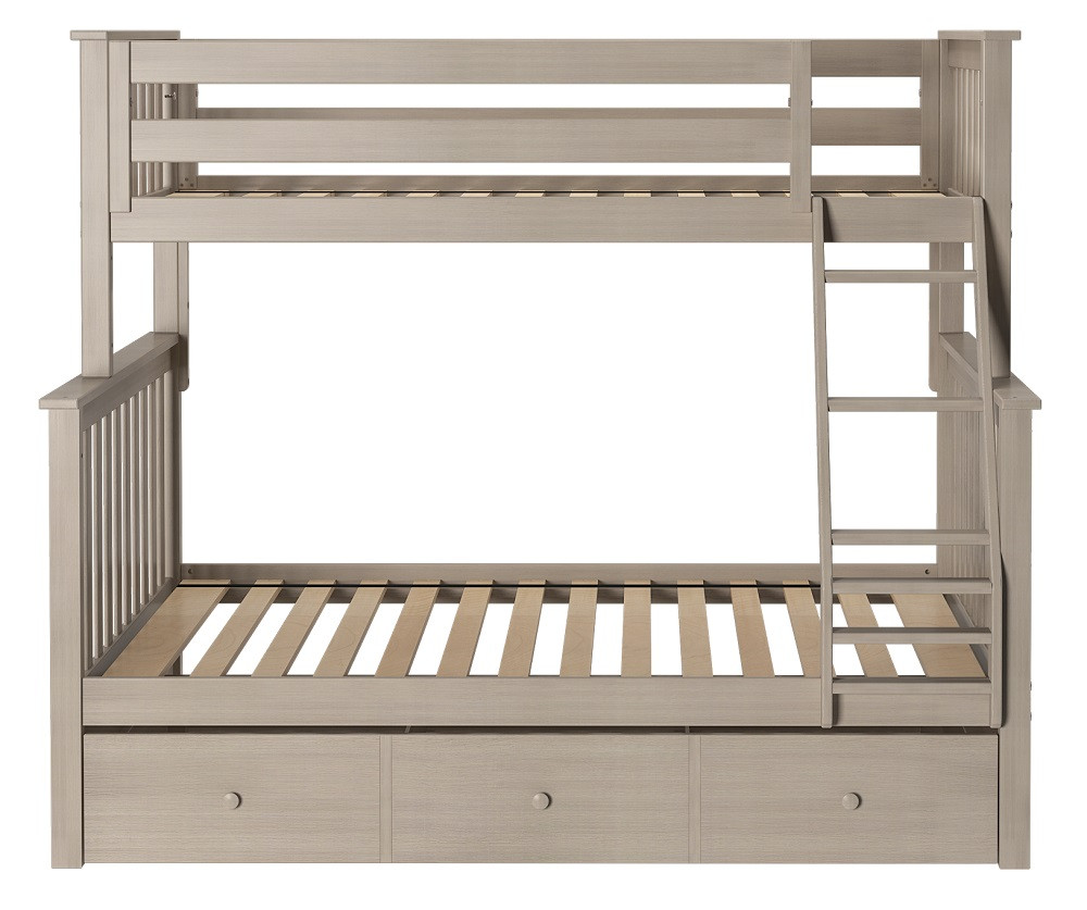Inez Sand Twin over Full Bunk Bed shown with Optional Storage Trundle Front View