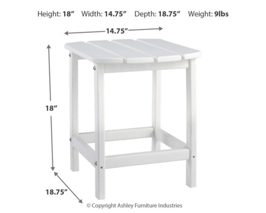 Sundown Treasure End Table dimensions