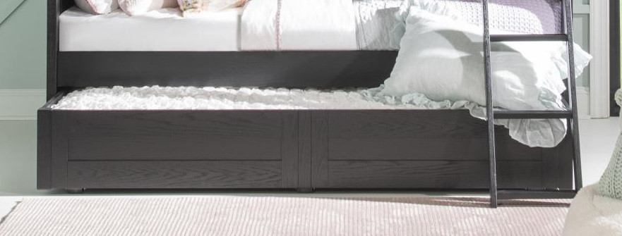 Crossroads Black Optional Twin Storage Trundle shown with Mattress Room