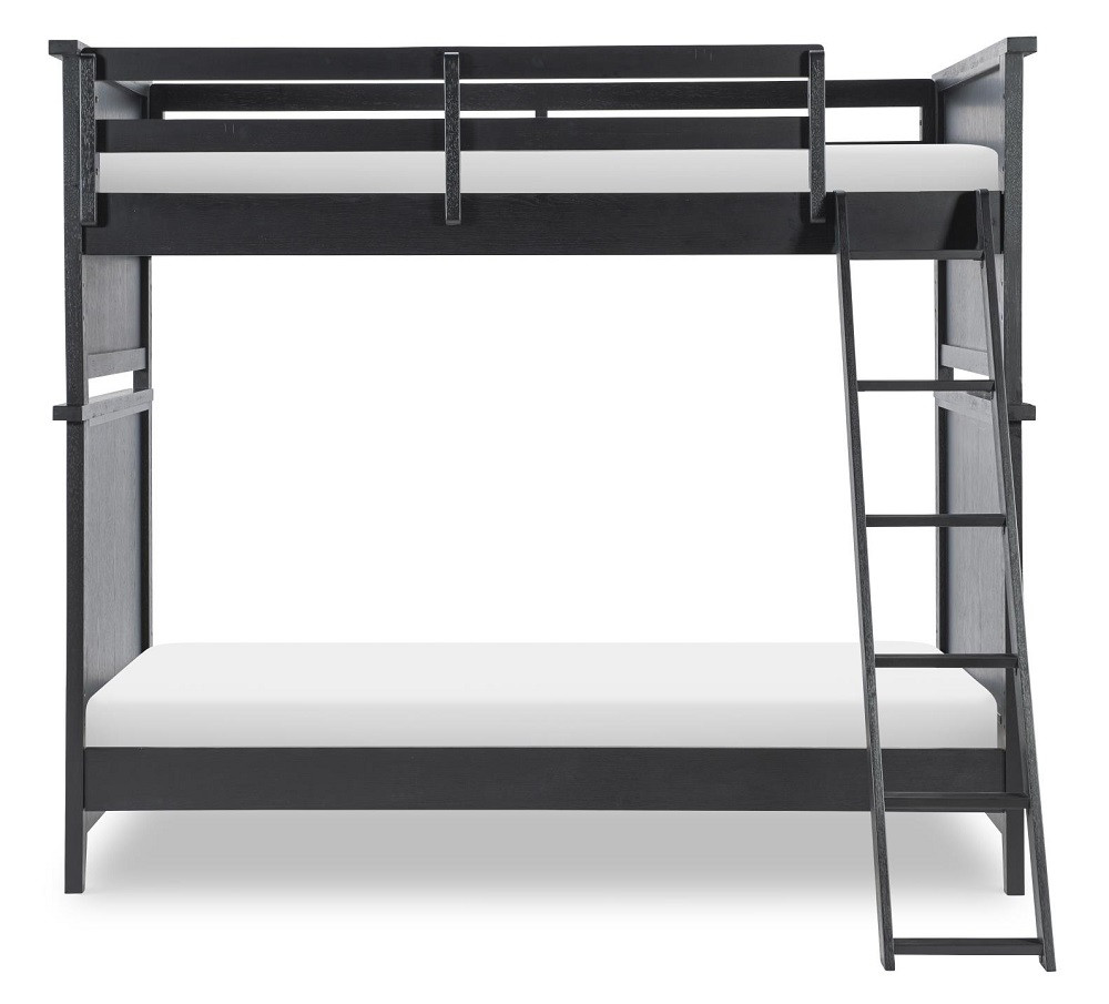 Crossroads Black Twin Bunk Beds Front View