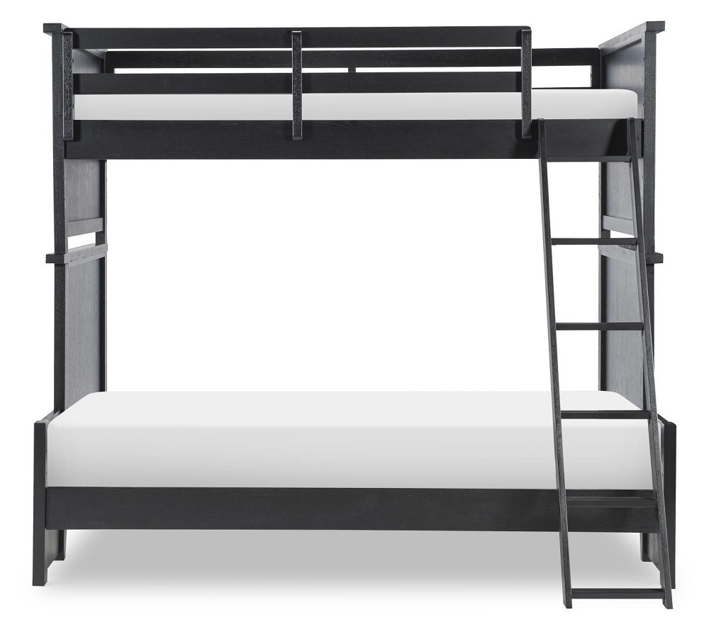 Crossroads Black Twin over Full Bunk Bed Front View