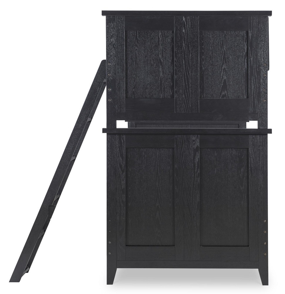 Crossroads Black Twin Bunk Beds End View