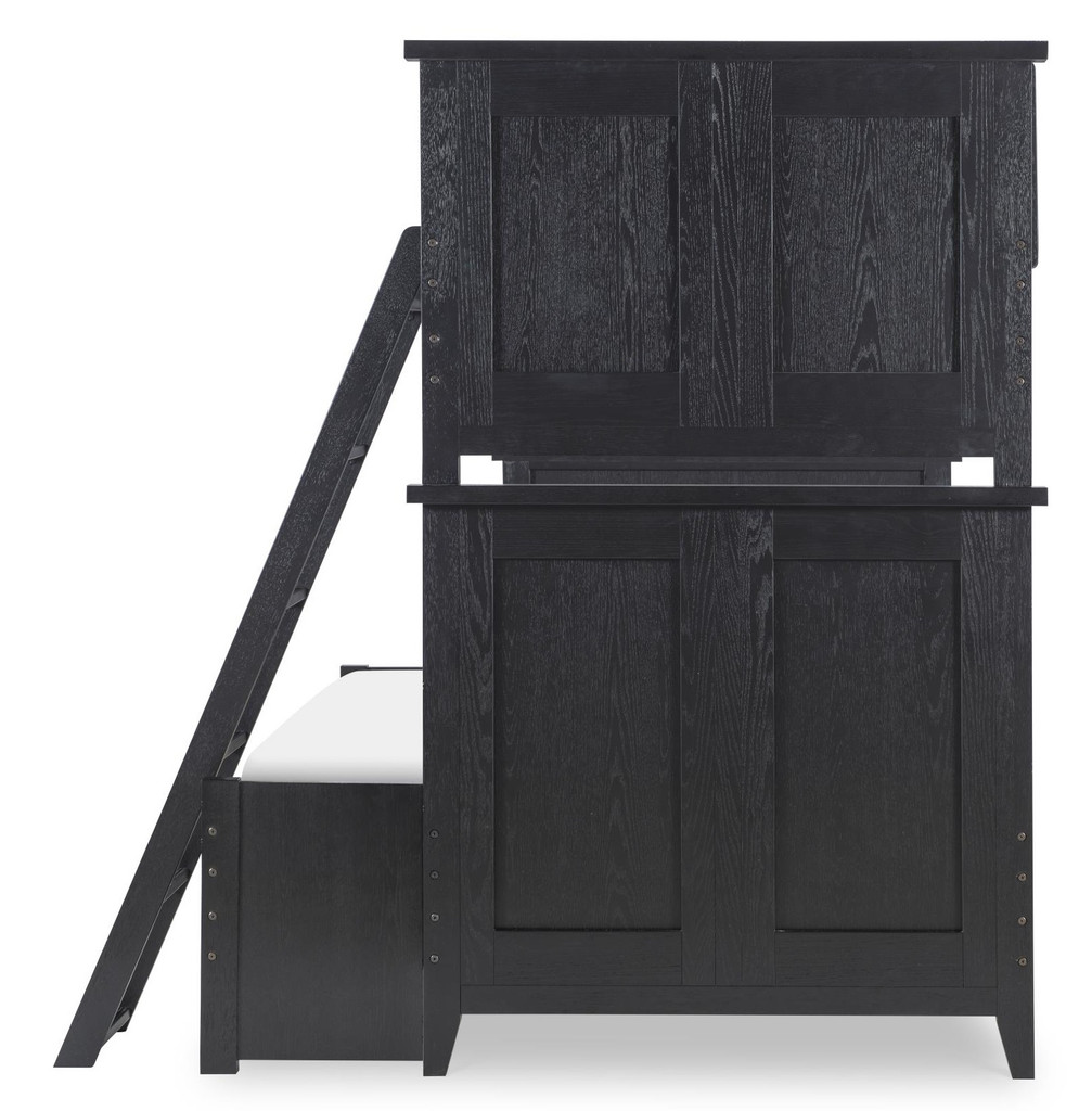 Crossroads Black Twin over Full Bunk Bed End View