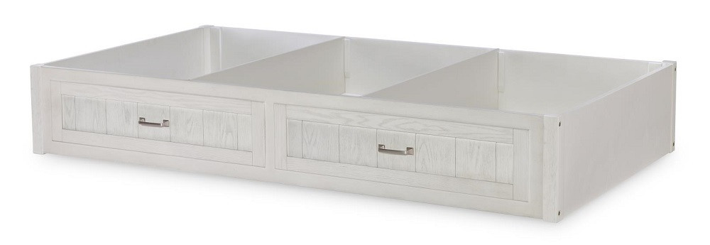 Jordan Whitewash Optional Twin Storage Trundle shown with Dividers