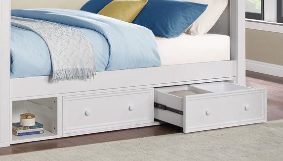 Edrea Optional Set of 2 XL Underbed Storage Drawers White Finish
