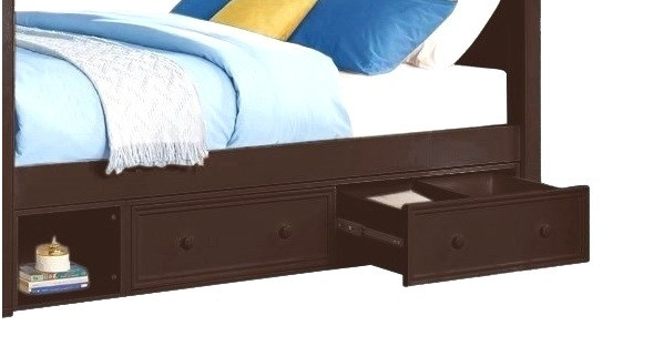Edrea Optional Set of 2 XL Underbed Storage Drawers Espresso Finish
