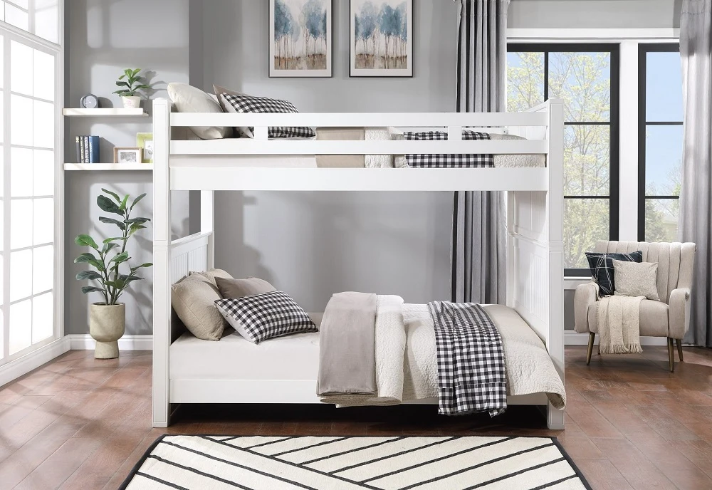 Bellamy Full Size Bunk Beds Front View-White Finish Room