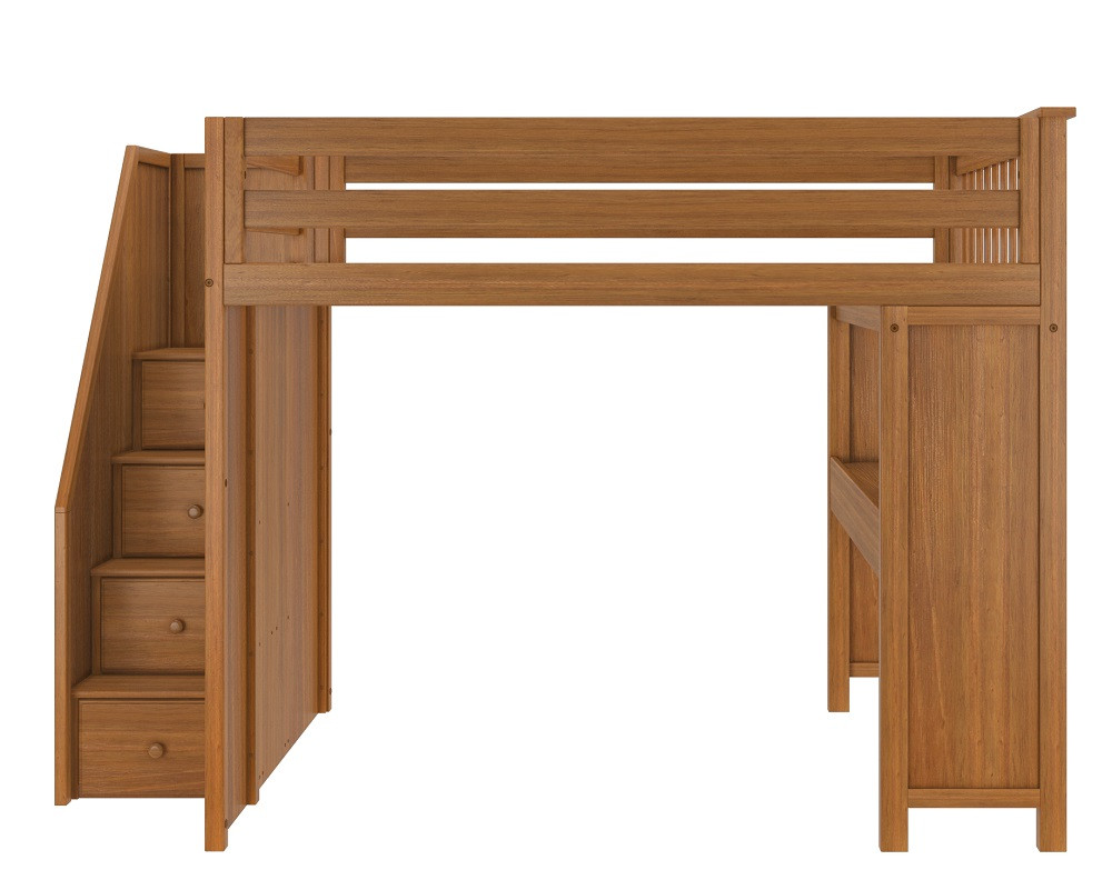 Kennedy Pecan Full Size Loft Bed with Desk Front View