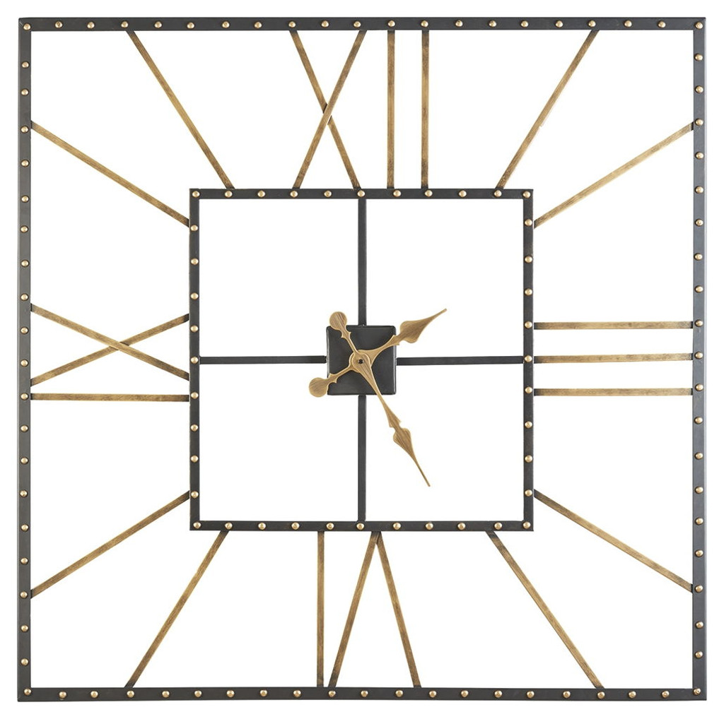 Thames - Wall Clock - Black / Gold Finish