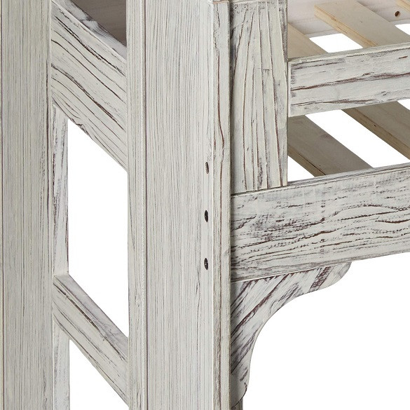 Chanse's Brushed Driftwood Twin Playhouse Loft Bed Detail