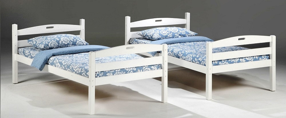 Sullivan Twin over Twin Bunk Beds for Kids White Finish Separated into 2 Twin Size Beds