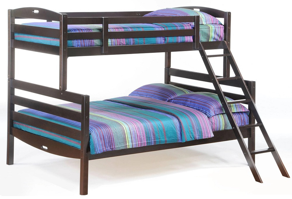 Sullivan Twin over Full Bunk Beds for Kids Chocolate Finish