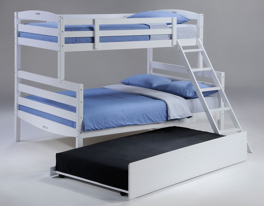 Sullivan Twin over Full Bunk Beds for Kids White Finish shown with Optional Twin Trundle