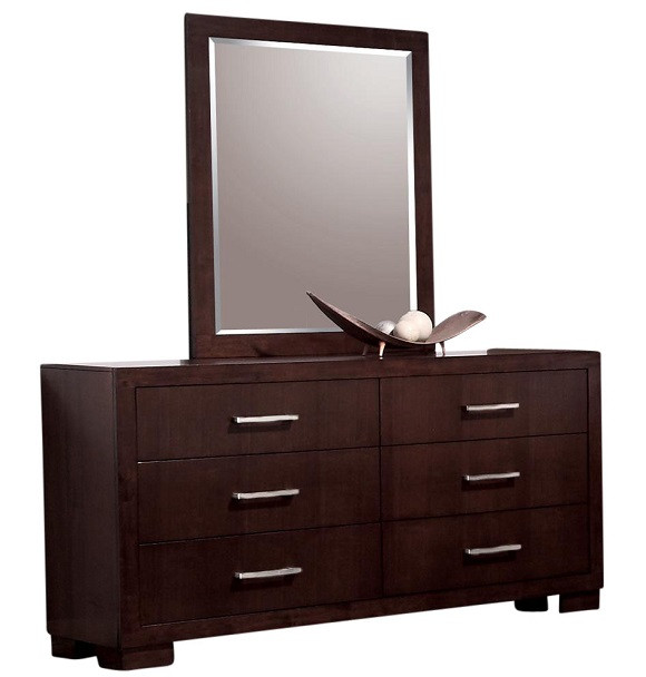 Makenna Cappuccino Double Dresser shown with Optional Mirror