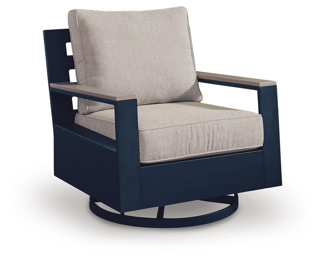 Mabry Shores - Swivel Glider Chair With Cushion - Blue