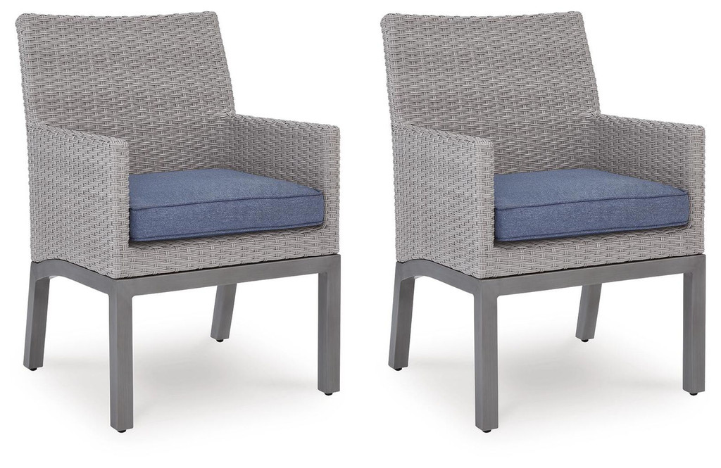 Dillon Beach - Arm Chair With Cushion (Set of 2) - Blue / Gray