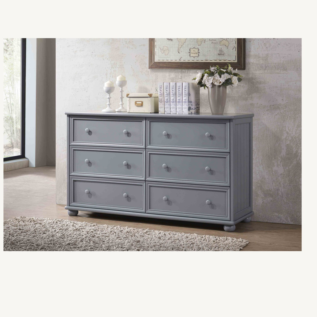 6-Drawer Dresser included in the Moreno Grey Queen 3-Piece Panel Bedroom Set