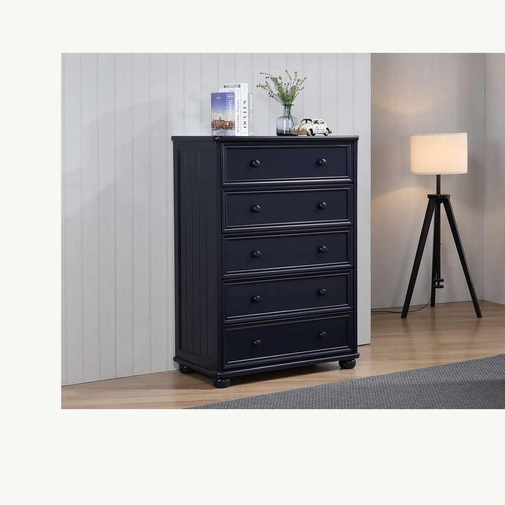 5-Drawer Chest included in the Annapolis Blue Queen 4-Piece Panel Bedroom Set