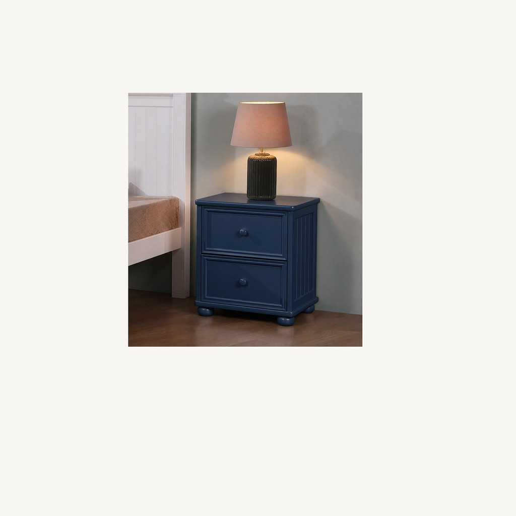 2-Drawer Nightstand included in the Annapolis Blue Queen 4-Piece Panel Bedroom Set