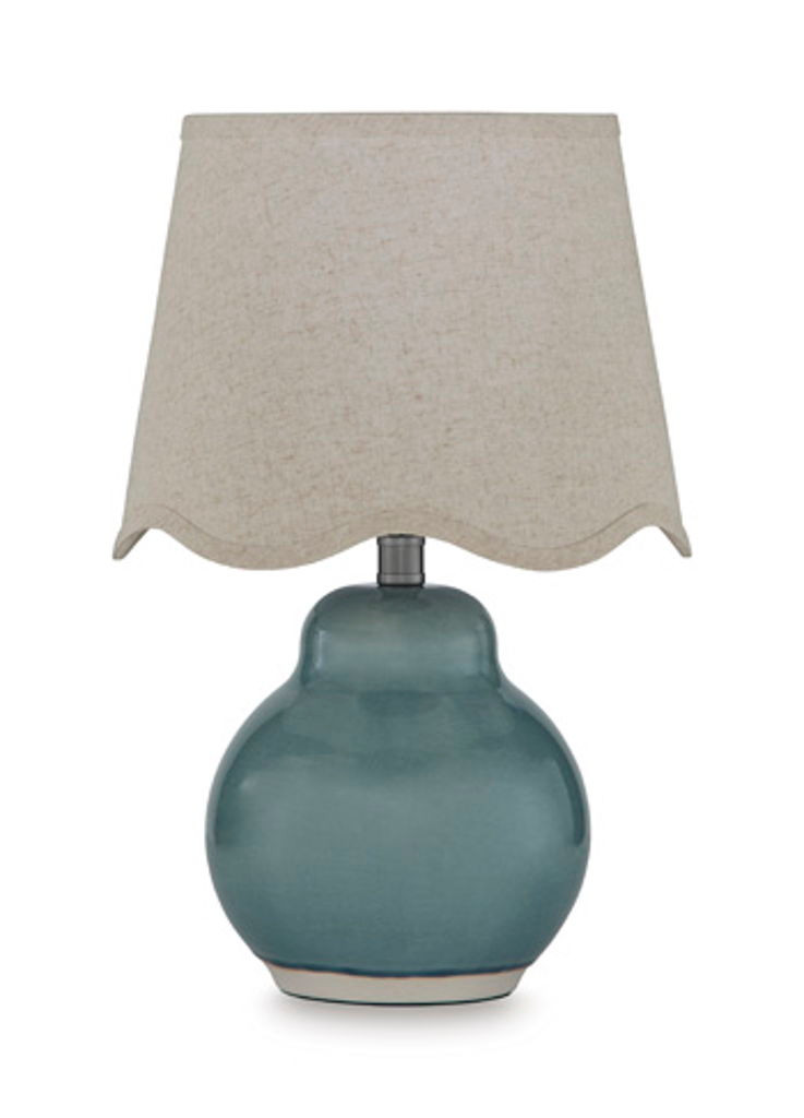 Byronburg - Ceramic Table Lamp - Blue / Beige
