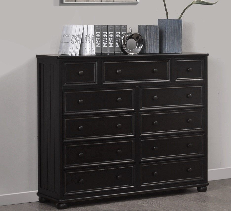 Eberhardt Black 11 Drawer Large Dresser | Bedroom Furniture Eberhardt Black 11 Drawer Large Dresser | Bedroom Furniture