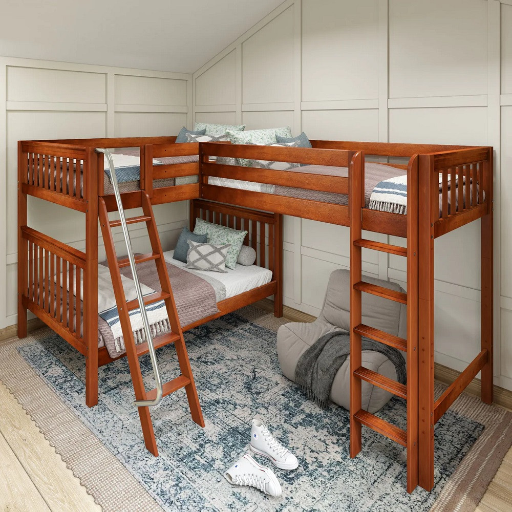 Triple Bunk Sturdy Loft Beds For Adults Triple Loft Bunk Bed King