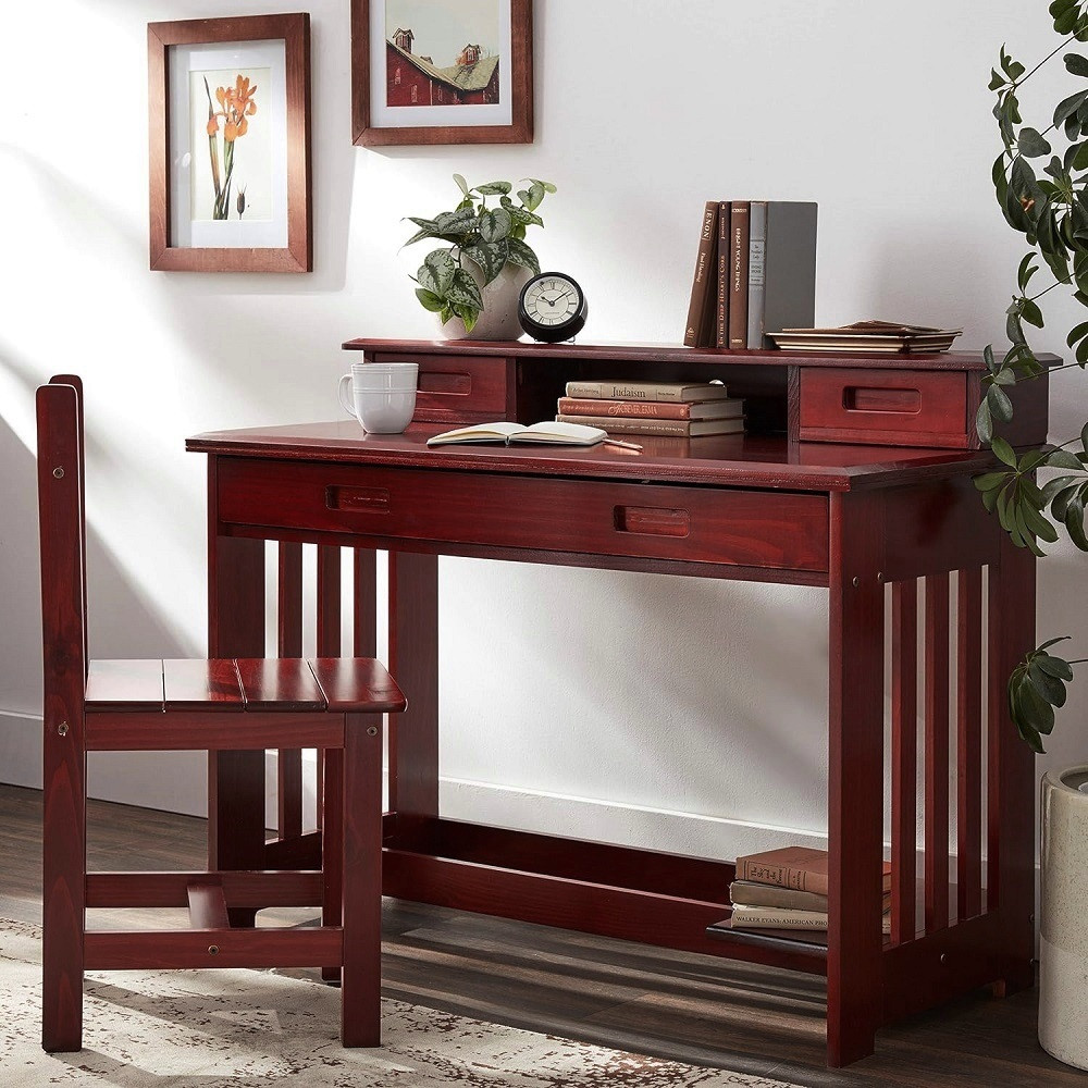 Ferguson Brown Cherry Student Desk with Hutch