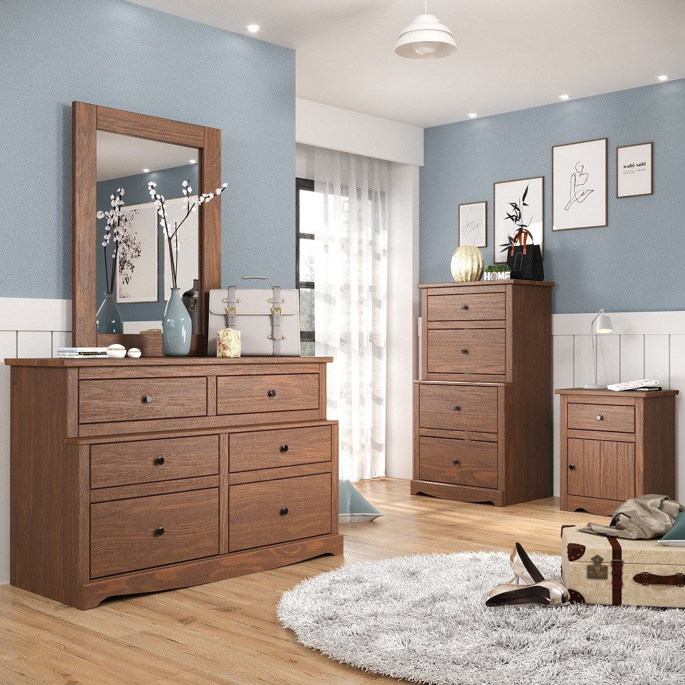 Jericho Mahogany Brown 4 Drawer Chest Jericho Mahogany Brown 4 Drawer Chest
