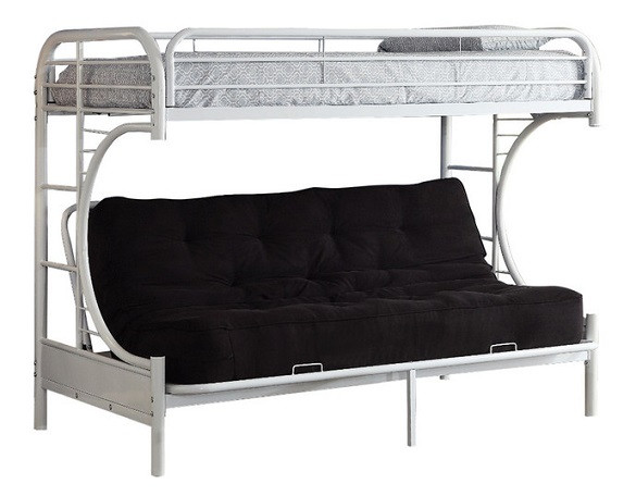 Cabot White Twin XL over Queen Futon Bunk Bed - Main Image
