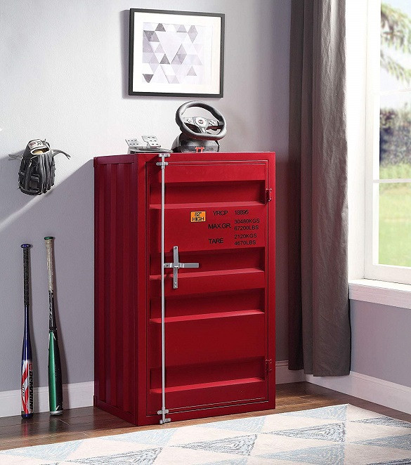 Shipping Container Red Metal Chest