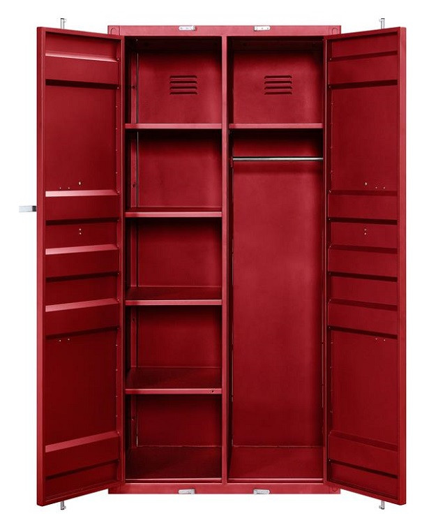 Shipping Container Red Metal Storage Cabinet