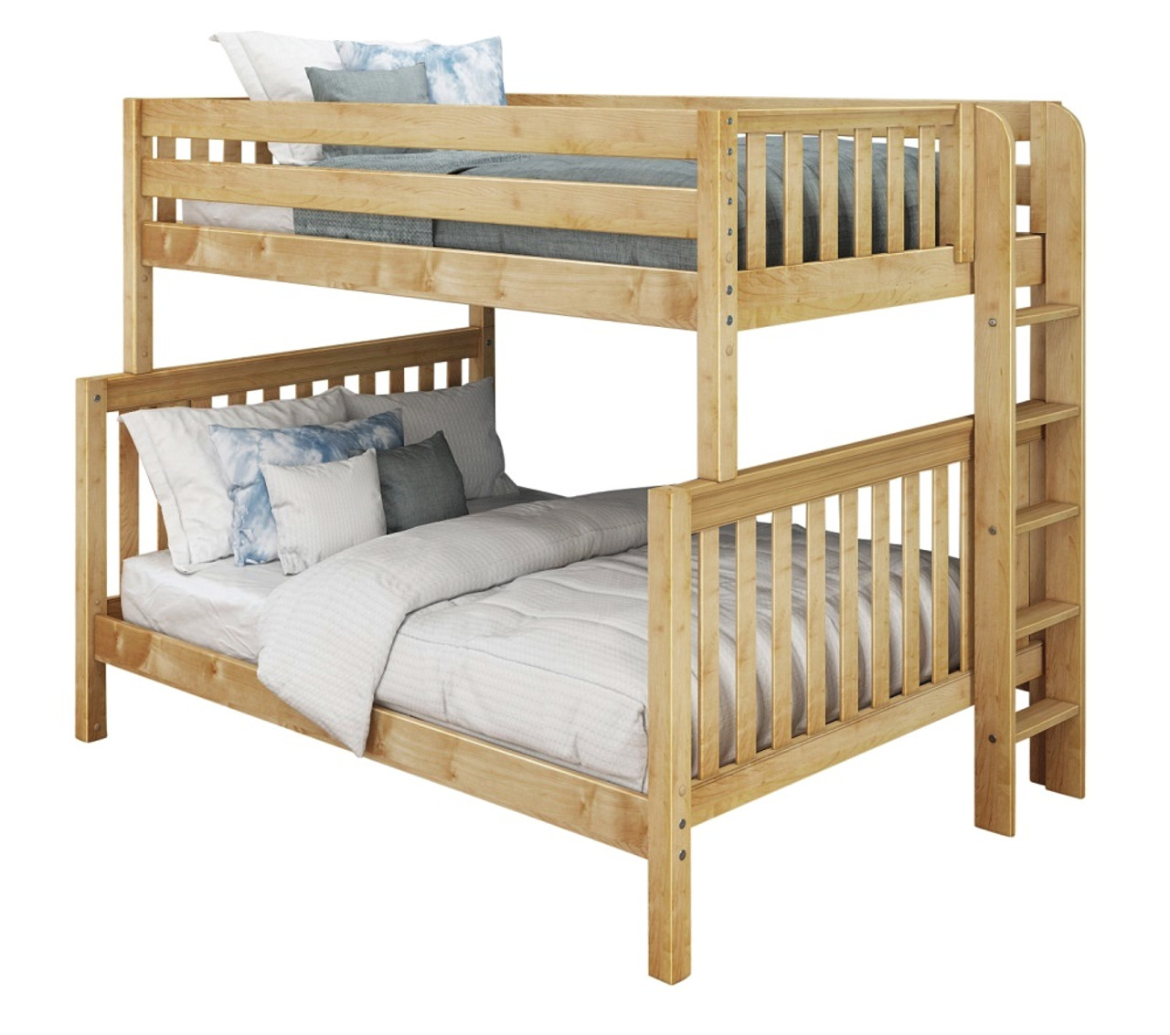 Becks Natural Bunk Bed with Queen on Bottom