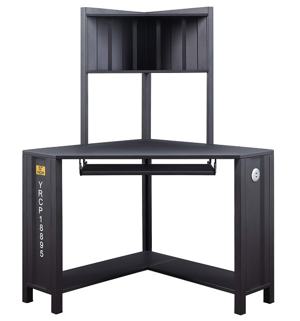 Shipping Container Gray Metal Corner Desk