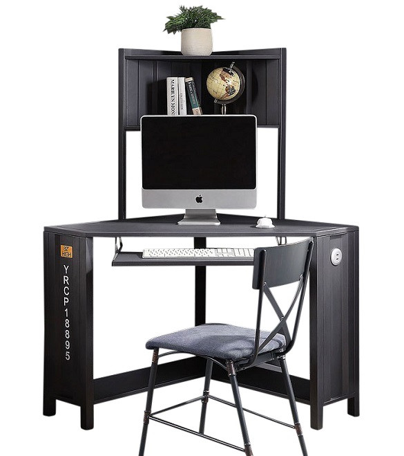 Shipping Container Gray Metal Corner Desk