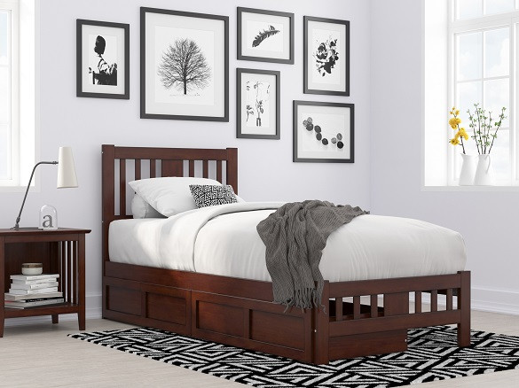 Kani Walnut Twin XL Platform Bed Frame
