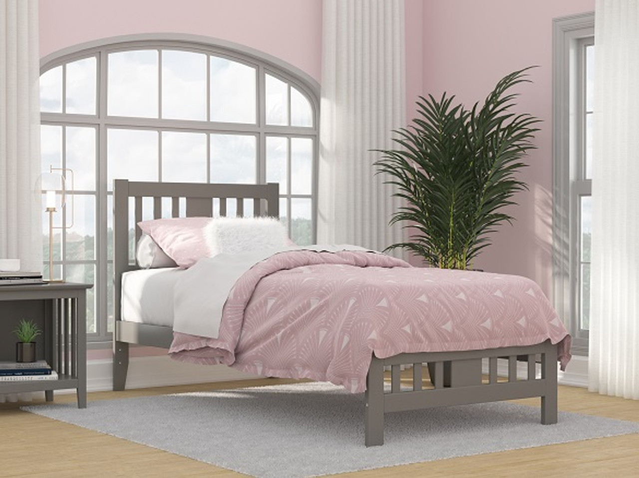 Elba Gray Twin XL Platform Bed Frame