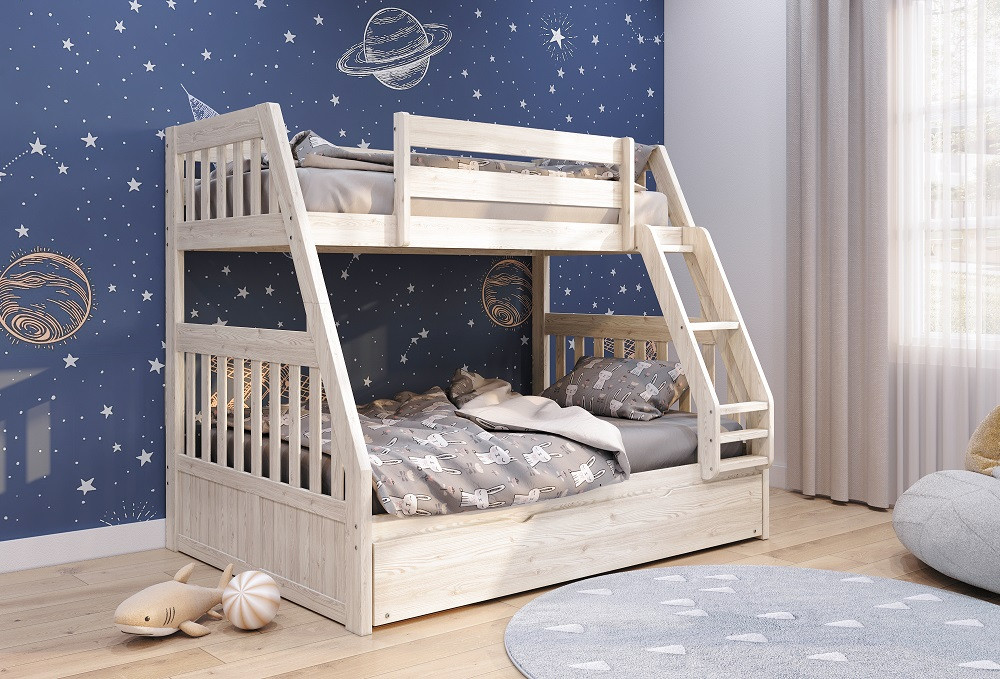 Double Bed With Next White Bunk Beds Julian Weathered White Twin
