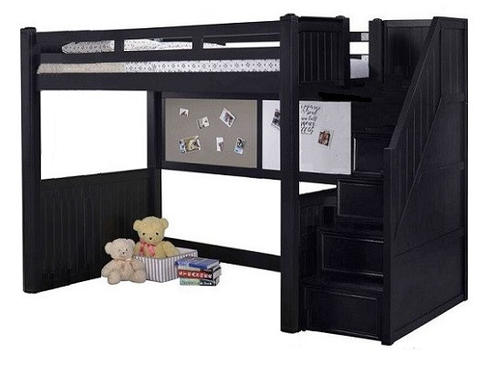 twin loft bed black