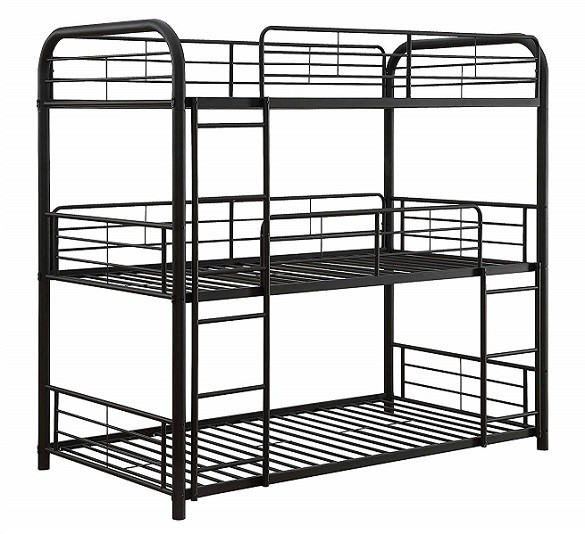 Mitchell Black Metal Triple Twin Bunk Bed
