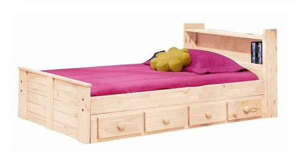 low twin bed with storage