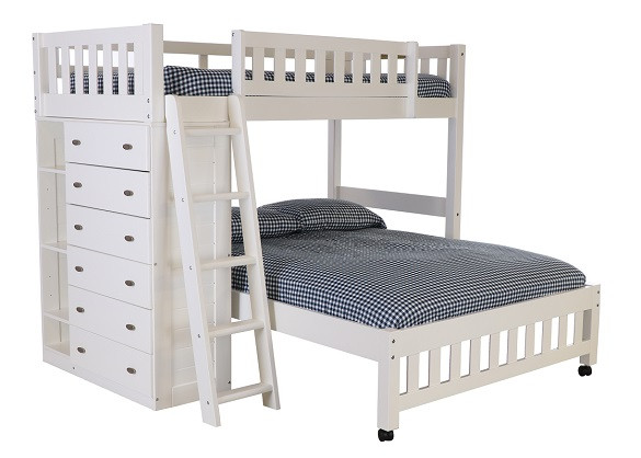 white loft bed frame