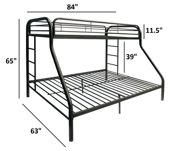 Kenosha Black Twin over Queen Bunk Bed