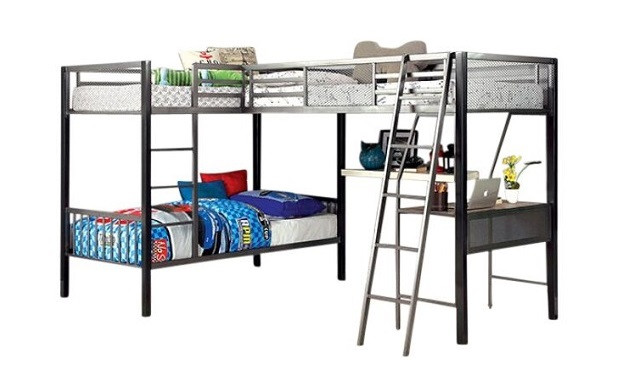 l shaped 3 bunk beds