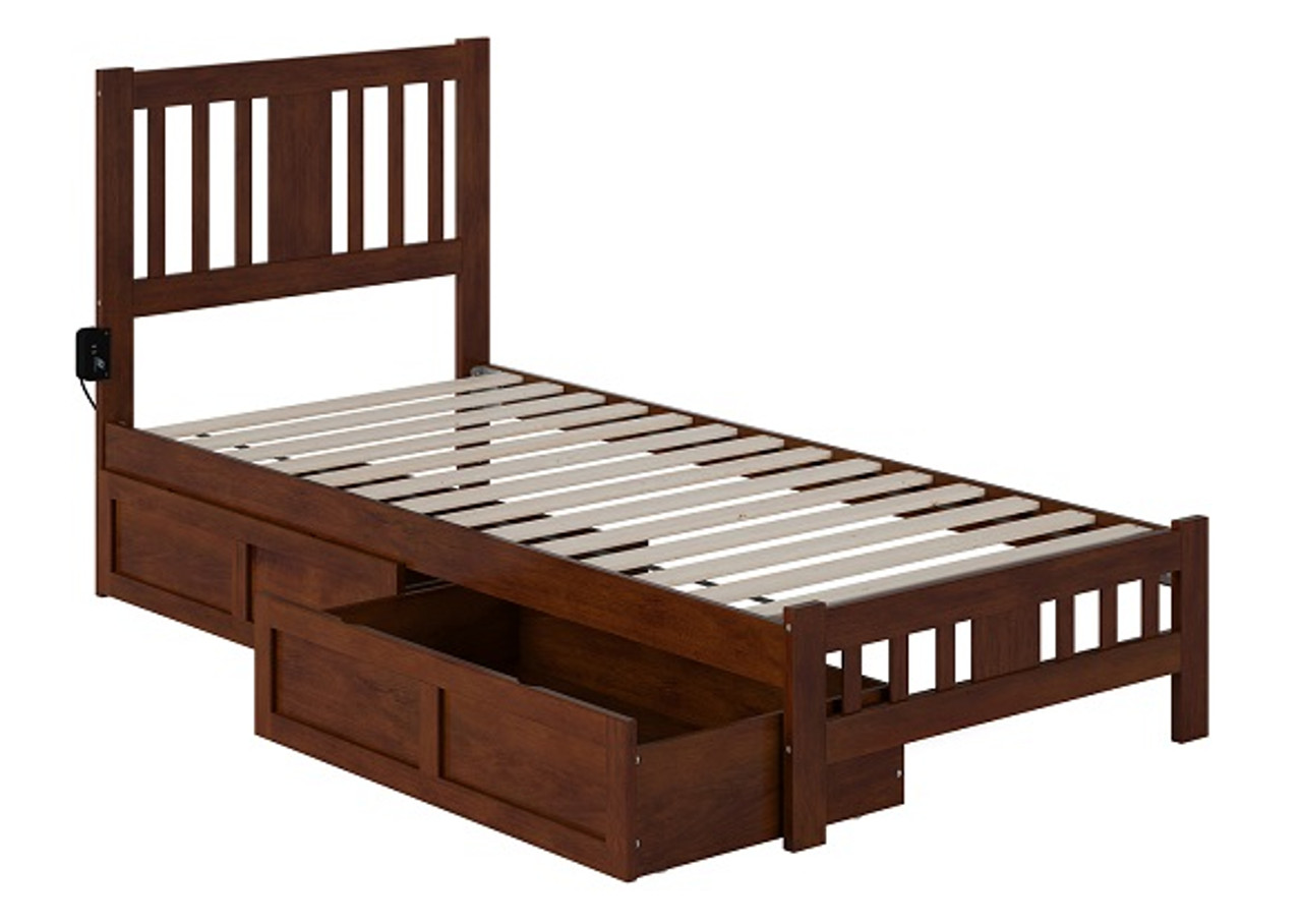 Extra long twin platform store bed with storage